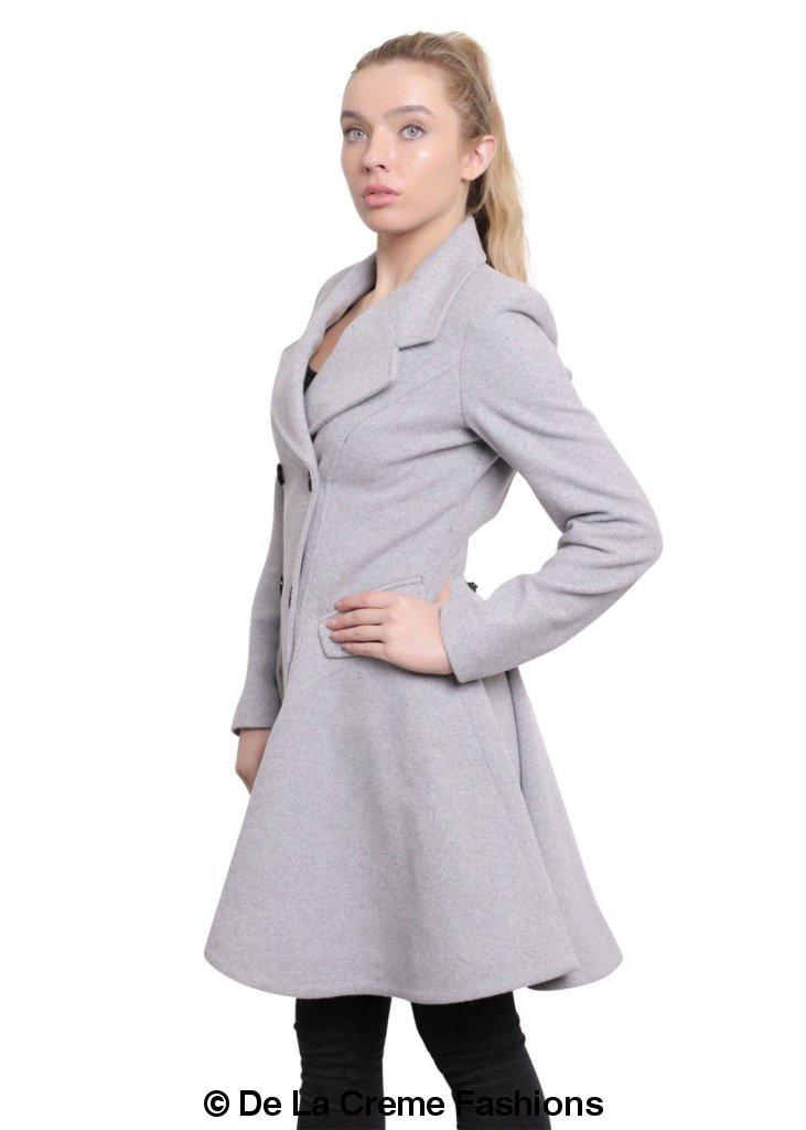Wool Blend Double Breasted Skater Coat (1102) – DolceHill