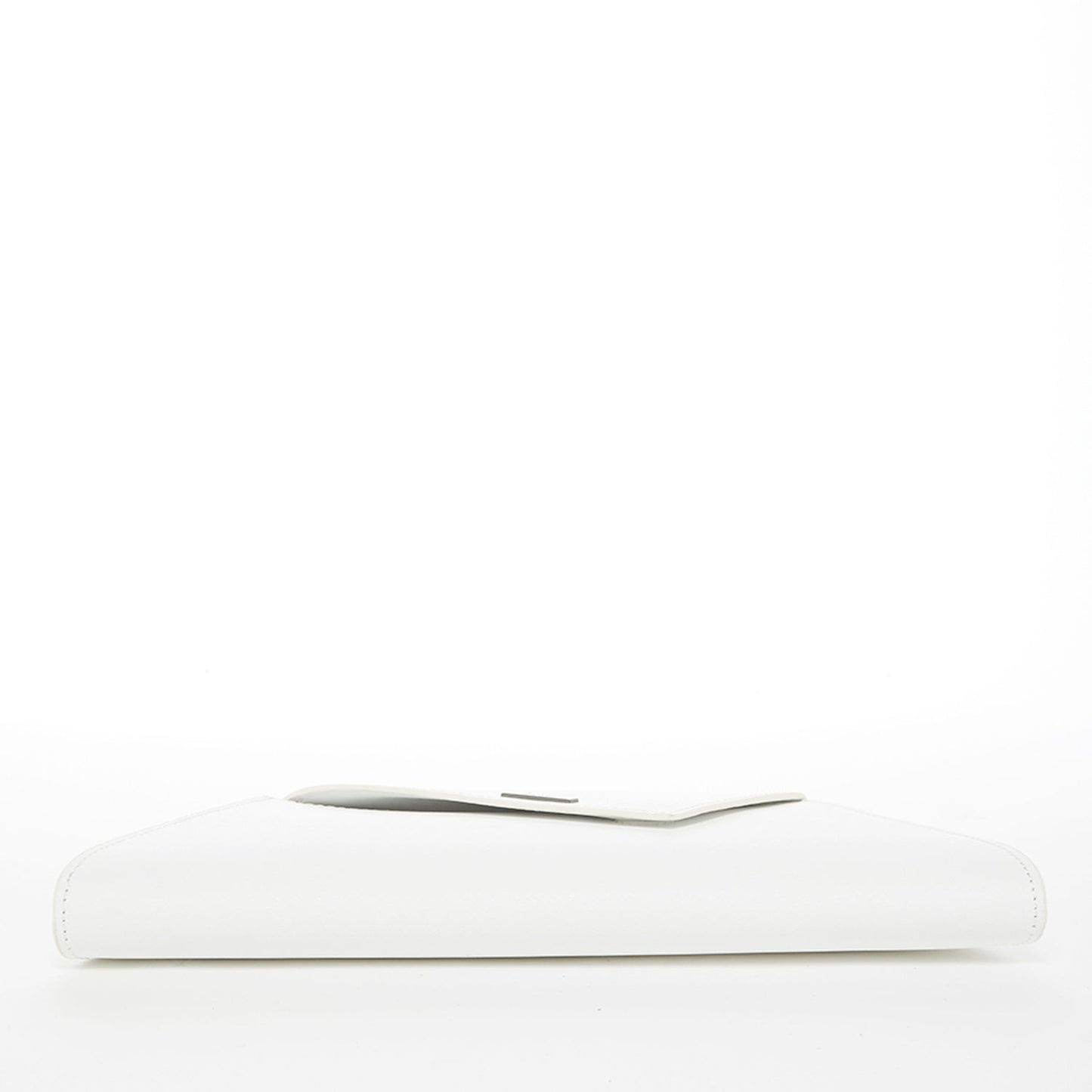 Angelica White Leather Clutch Bag